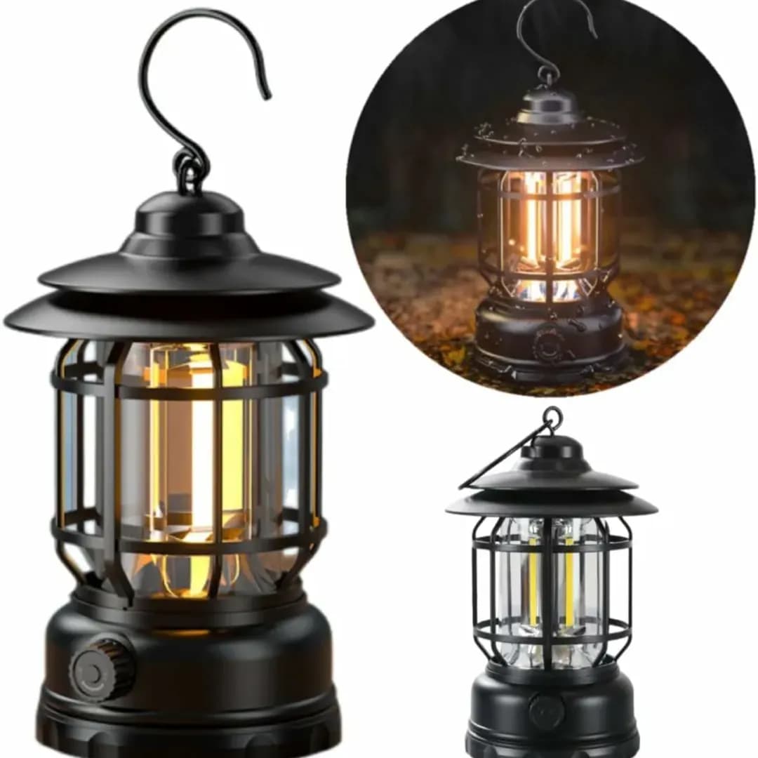 Unique Retro Design Rechargeable Camping Lamp Light with Stepless Dimmer (5W, 1800mAh)