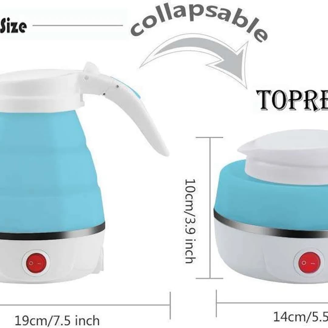 Collapsible Foldable Electric Kettle with Food Grade Silicone & 304 Stainless Steel (600W)