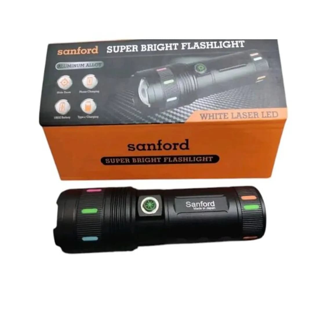 High Power Super Bright Flashlight (3.7V 30000mAh Rechargeable Torch)