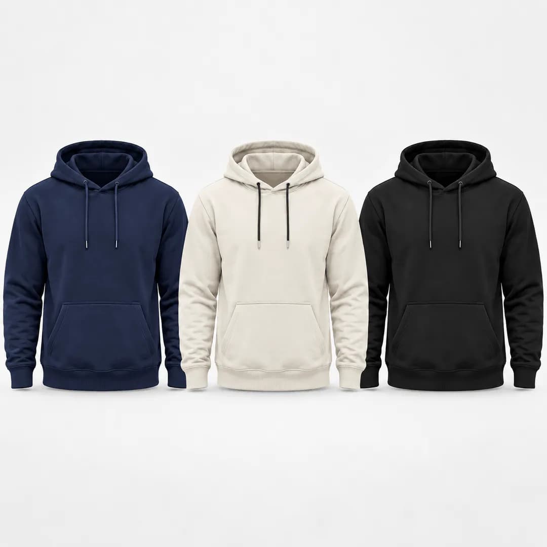 Premium Solid Color Pullover Hoodie for Men Without Print Solid Colour