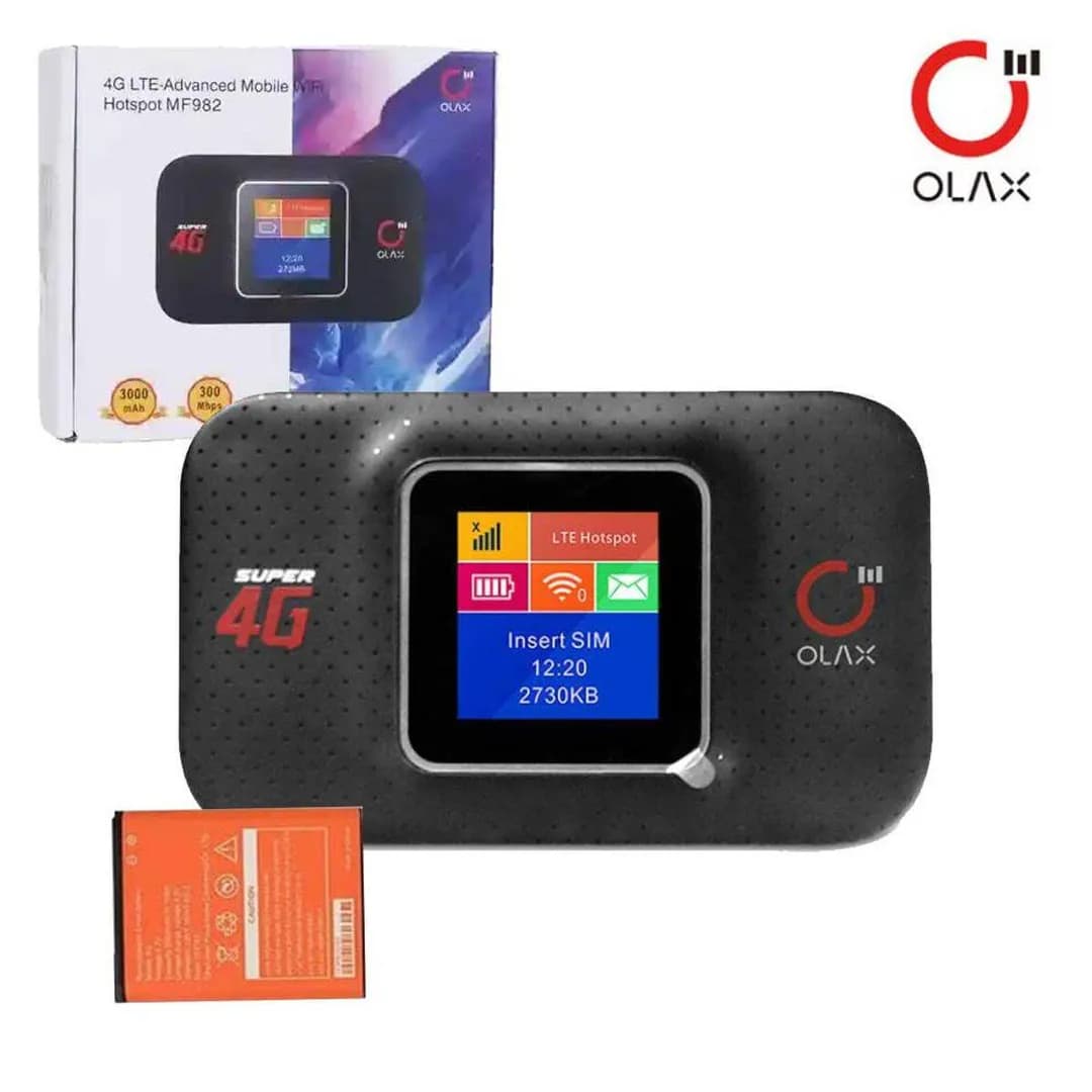 OLAX MF982 4G LTE Pocket WiFi Router (3000mAh Battery & 14 Hours Backup)